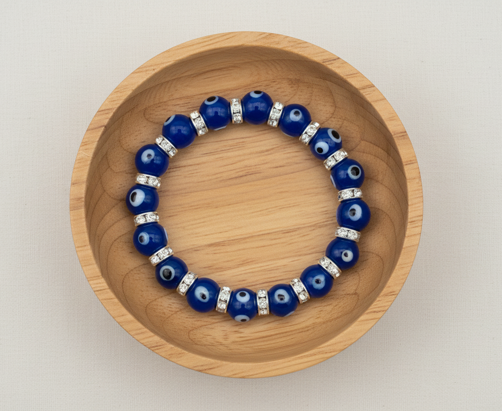 Evil Eye 8mm Classic Blue Beaded Bracelet - Protection & Good Luck jewelry Sophie's Attic