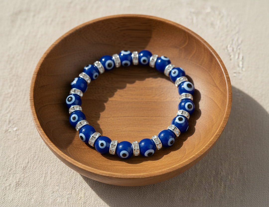 Evil Eye 8mm Classic Blue Beaded Bracelet - Protection & Good Luck jewelry Sophie's Attic
