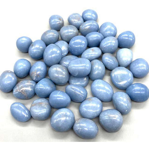 Angelite Blue Tumbled Stones 1 lb - Angel Communication & Chakra Healing crystal Sophie's Attic