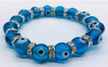 Evil Eye Aqua Blue 8mm Beaded Bracelet - Protection & Good Luck Jewelry jewelry Sophie's Attic