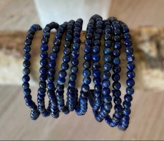 Lapis Natural Stone Bracelet 4mm - Friendship jewelry Sophie's Attic