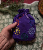 Purple 7 Chakra Velveteen Gift Bag - 6" x 8" pouch Sophie's Attic Shop
