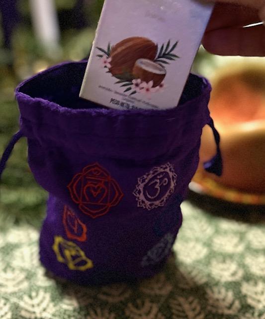 Purple 7 Chakra Velveteen Gift Bag - 6" x 8" pouch Sophie's Attic Shop