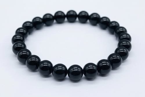 Black Obsidian 8mm Beaded Bracelet - Protection & Grounding Crystal Jewelry jewelry Sophie's Attic