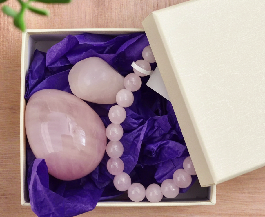 Rose Quartz Gift Set - Beaded Bracelet, Heart & Tumbled Stone jewelry Sophie's Attic