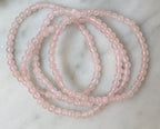 Rose Quartz Natural Stone Bracelet 4mm jewelry Sophie's Attic