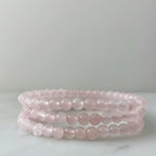 Rose Quartz Natural Stone Bracelet 4mm jewelry Sophie's Attic