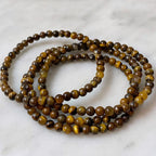 Tiger Eye Natural Stone Bracelet 4mm jewelry Sophie's Attic
